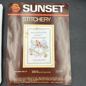Vtg‎ Sunset Stitchery Crewel Kit 755 Wedding Bells TO Personalized New